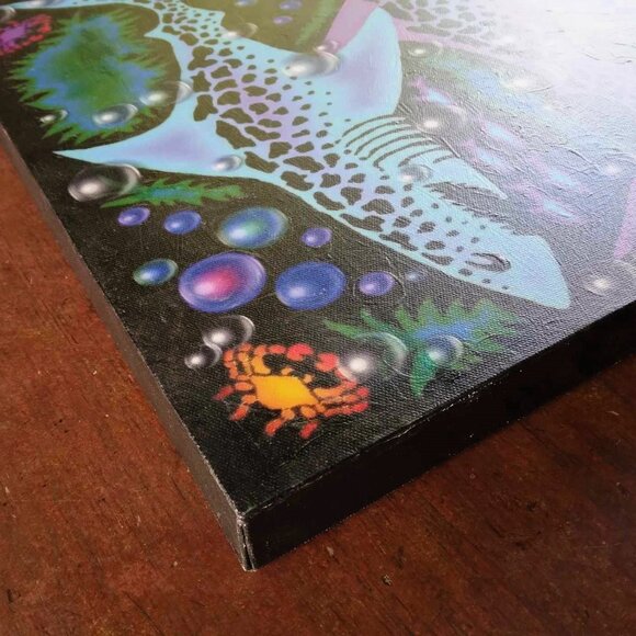 Sharks Bubbles Digital Mixed Media on Canvas Wrap - Picture 10 of 13